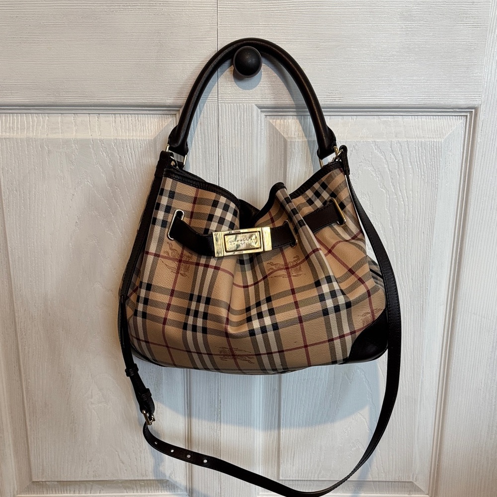 Burberry PVC coated and leather Checkered Two-Way Bag